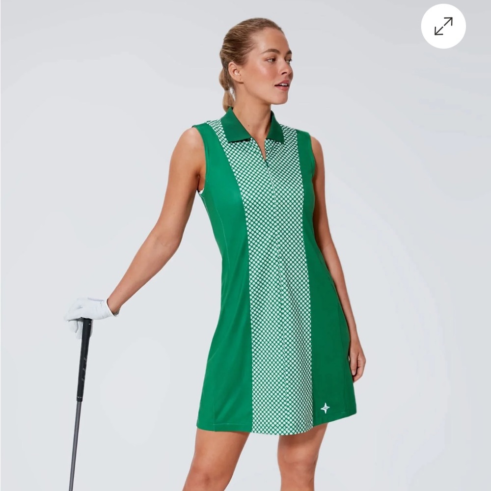 Tuckernuck Ditsy Daisy Roxana Half Zip Golf Dress XS